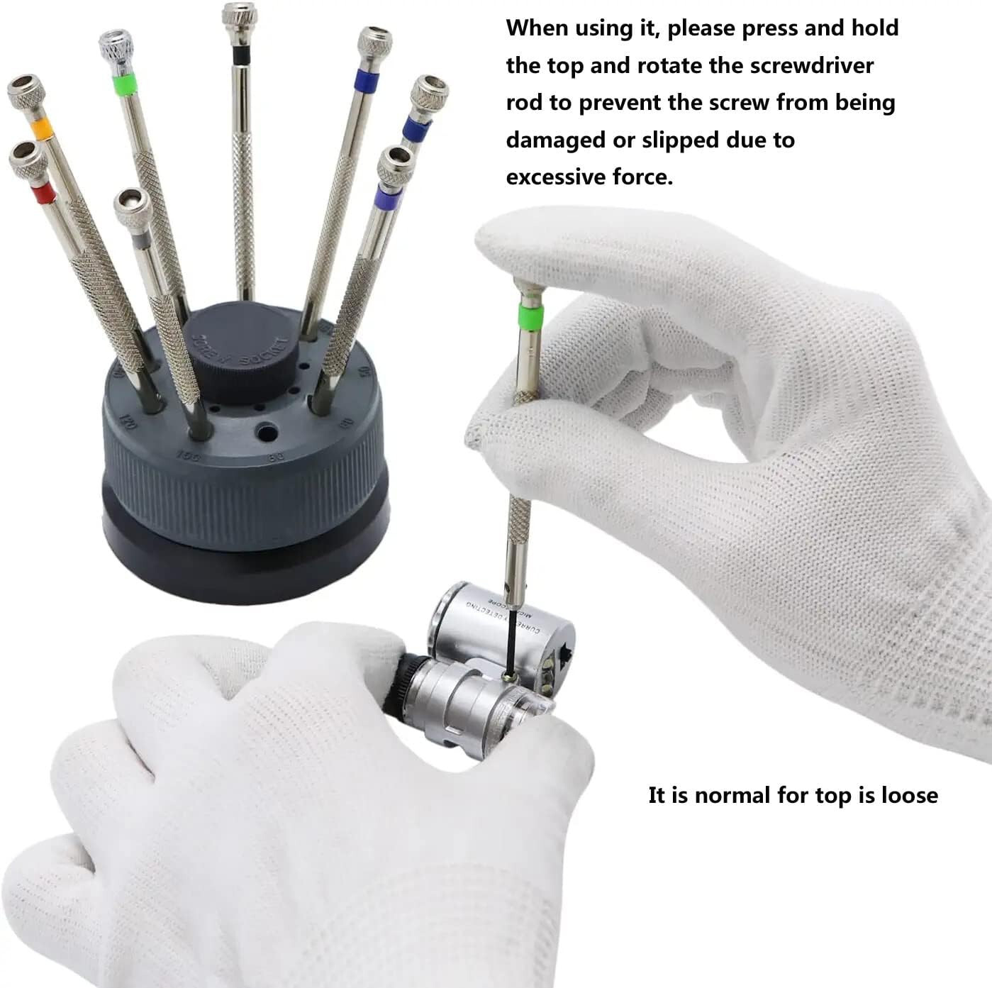 9 SCREWDRIVER FOR WATCH REPAIR SET STAND EXTRA BLADE TOOL W Bracelet holder bloc