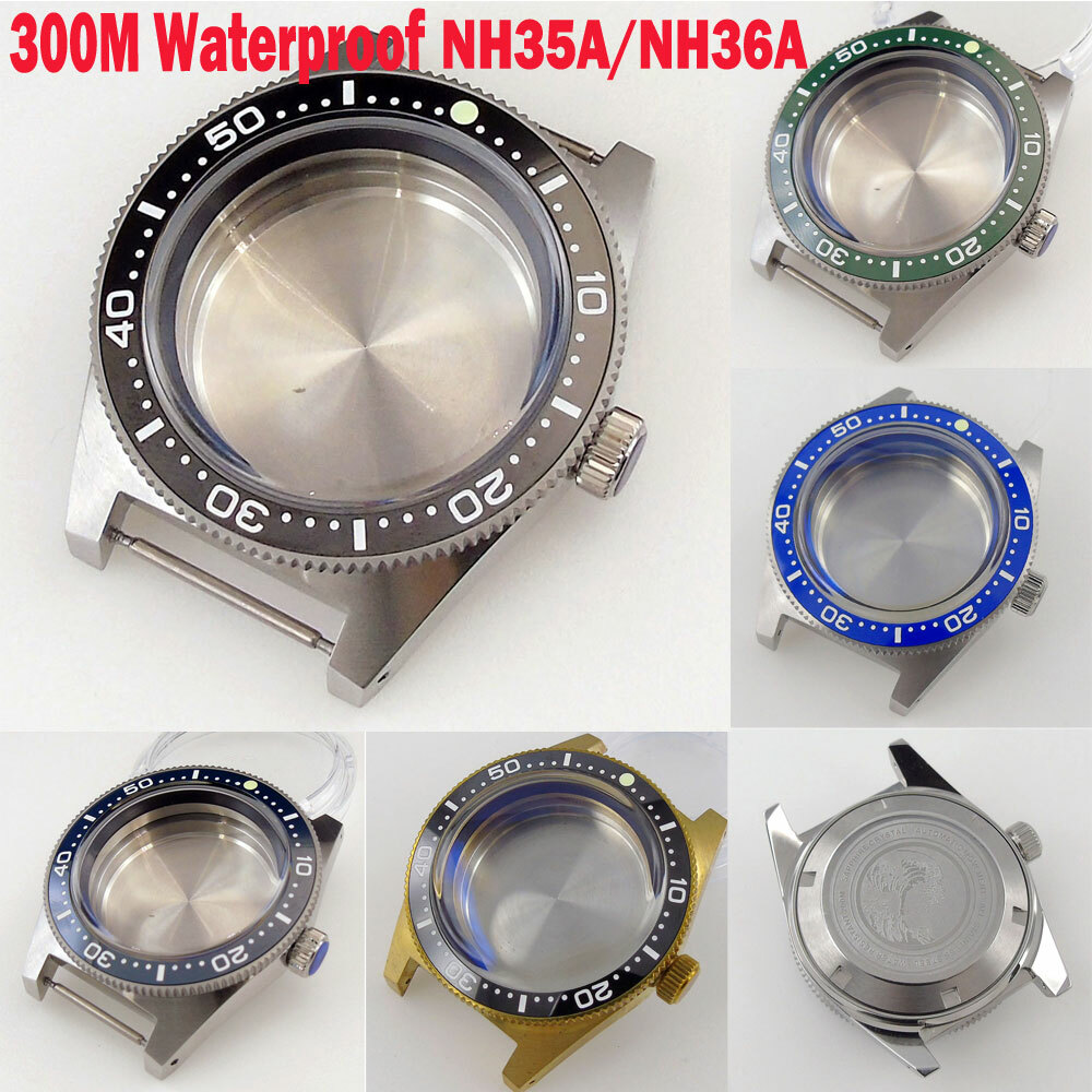 30ATM Diver Watch Case Fit NH35 ETA2824 PT5000 AR Coating Domed Sapphire Glass