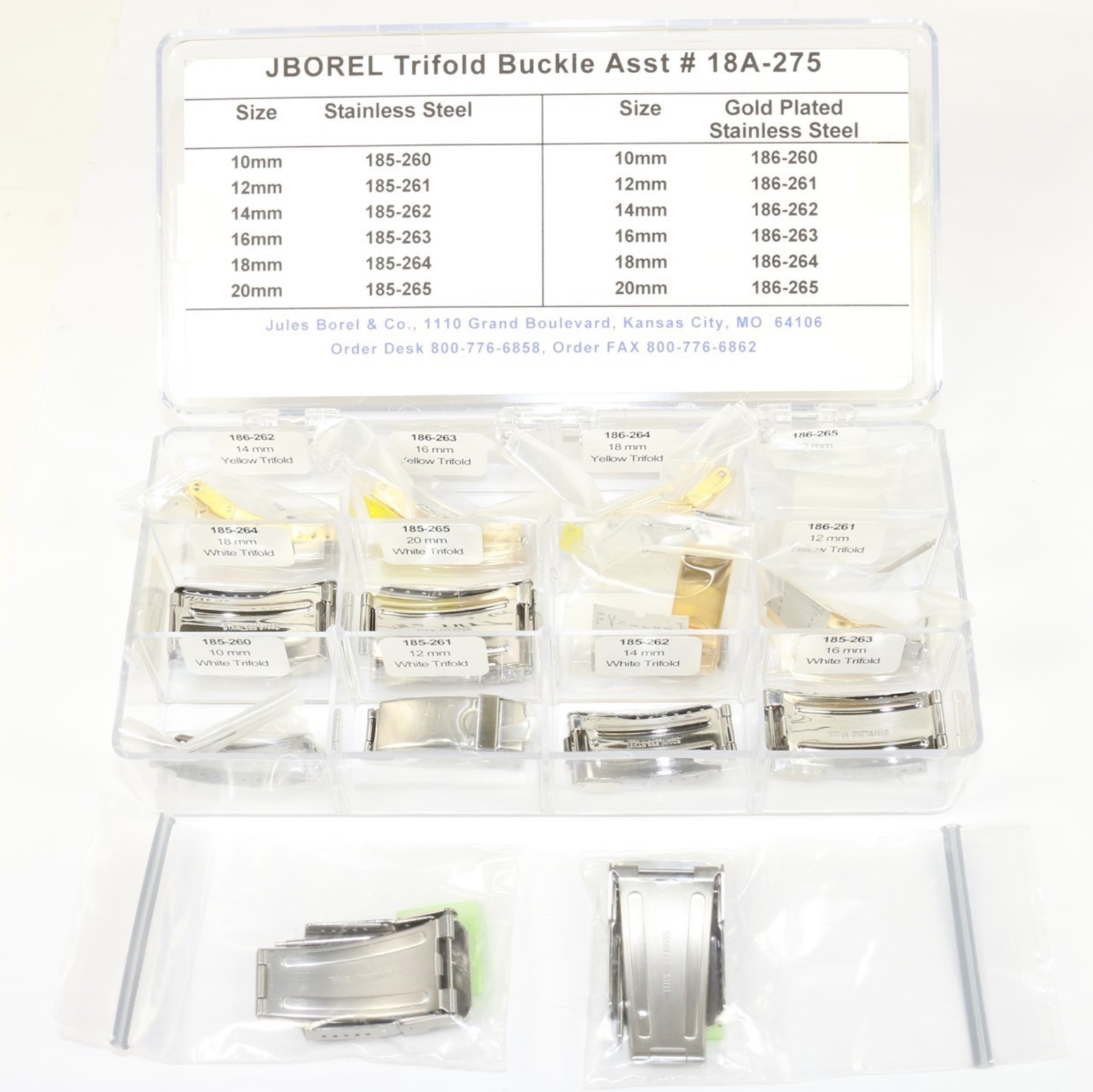 JULES BOREL Trifold BUCKLE ASST. # 18A-275 – WRISTWATCH PARTS – BV125