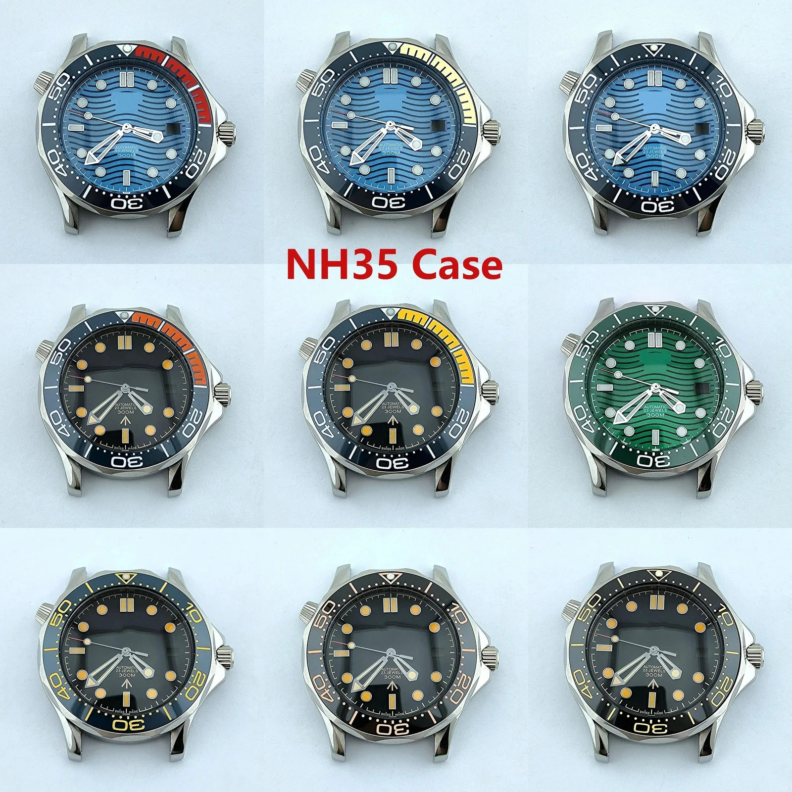 Stainless Steel Strap for NH35 Seamaster 300 Case 41mm Automatic Waterproof Part