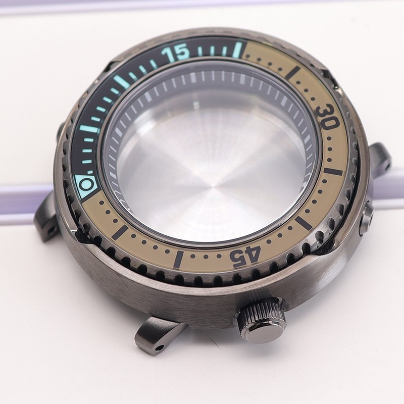 43.3mm Sapphire Steel Modify Tuna Baby Mod Watch Case Chapter Ring For NH35 NH38