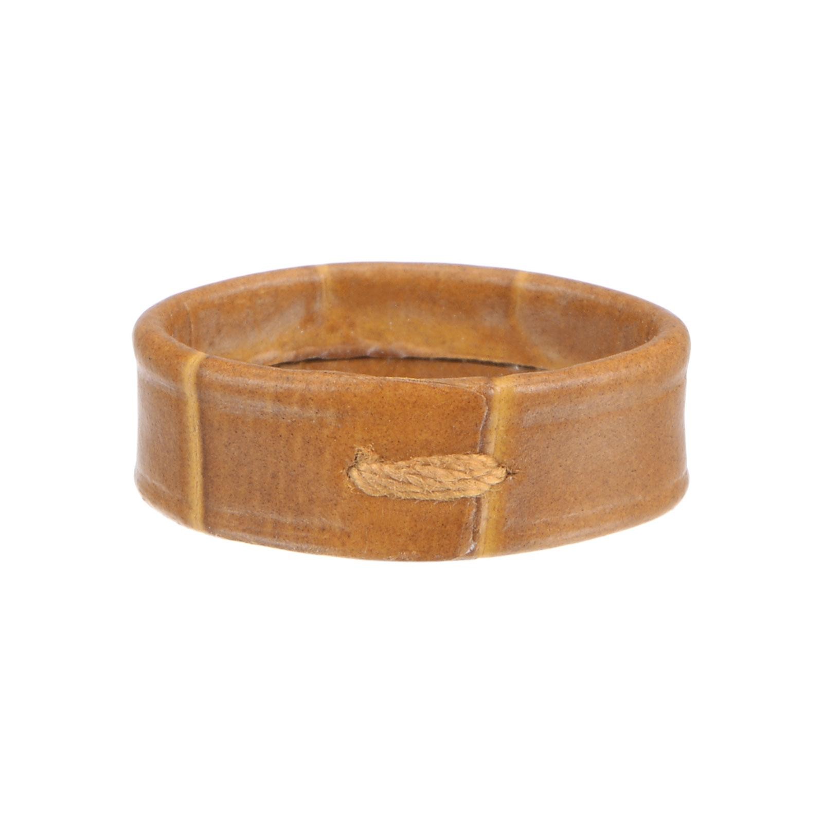 4 Pcs PU Leather Loops Retaining Ring for 16mm Width Watch Band, Brown