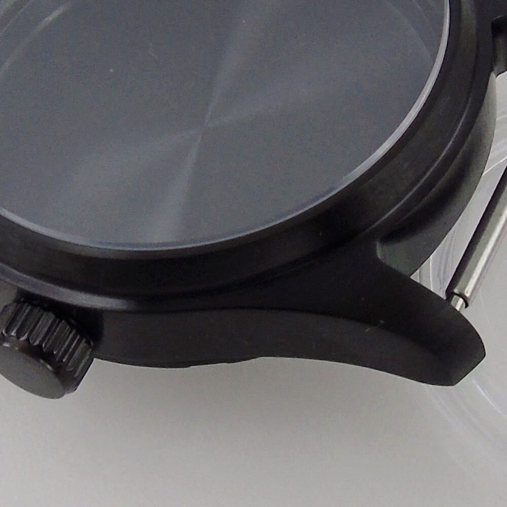 39mm Black PVD Sapphire Glass Watch Case Fit Japan NH35 NH36 (Case+dial+hand)