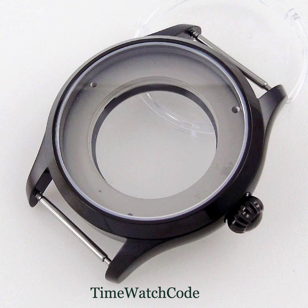 Rose Gold /PVD/Silver Watch Case 43mm Fit Miyota8215 821A DG2813 Sapphire Glass