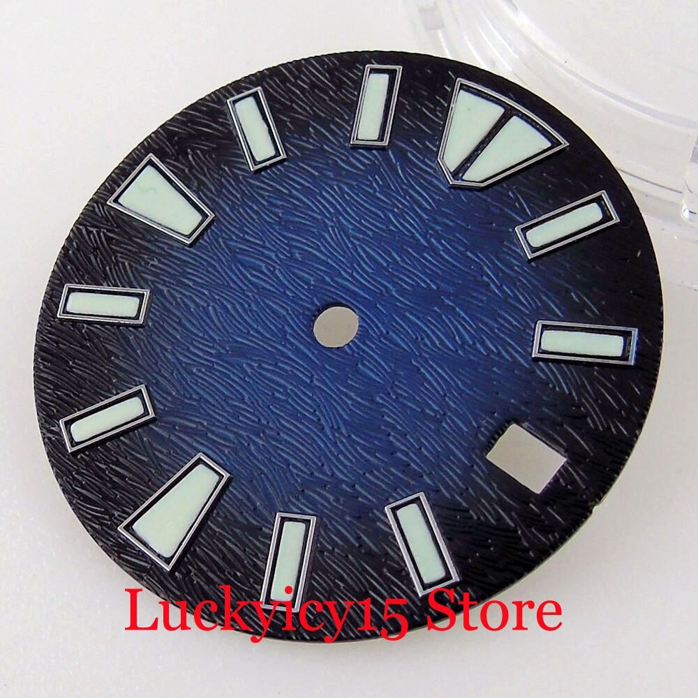 28.5mm Skull Watch Dial Face fit NH35A 4.2/3 O’clock Crown Luminous Index