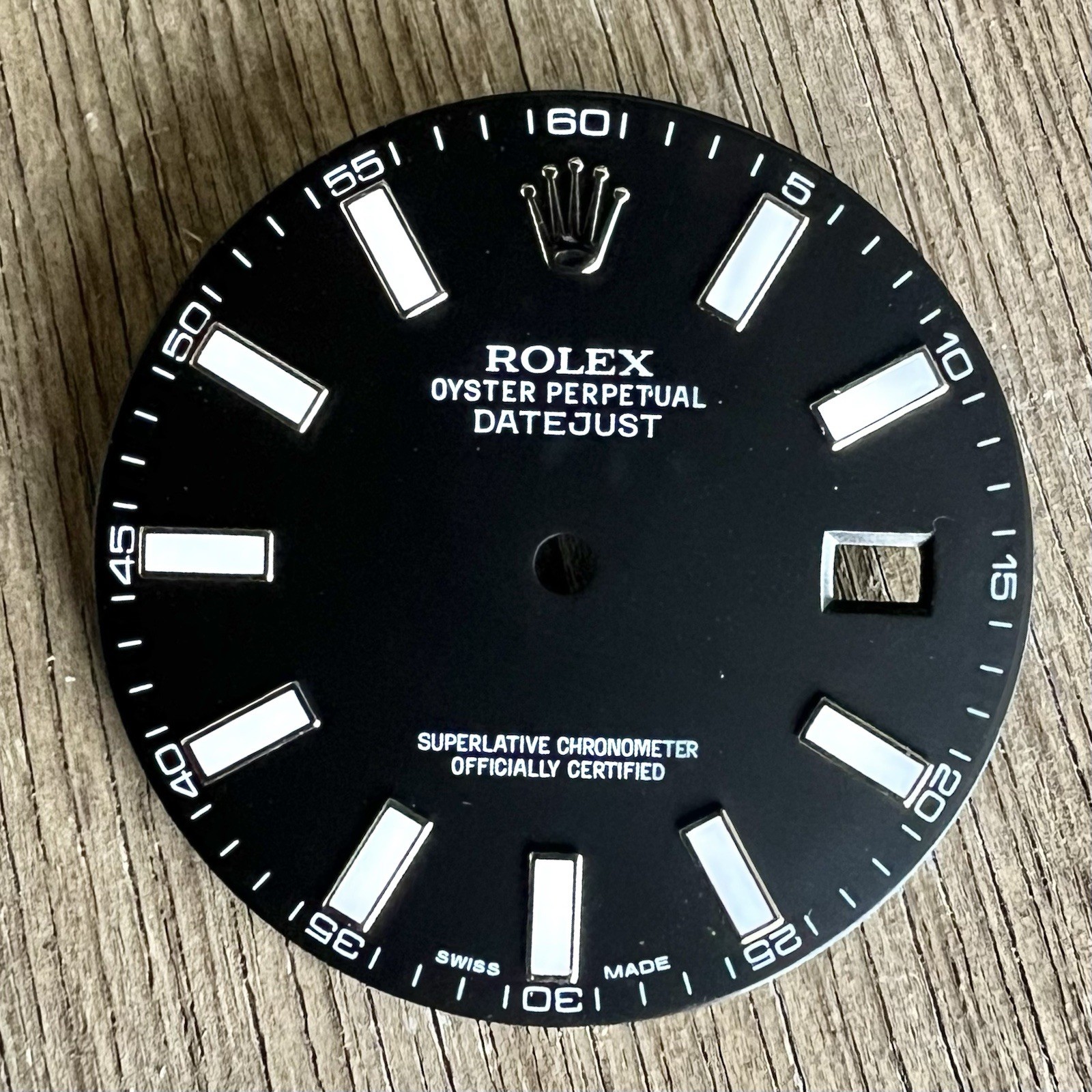 Rolex FACTORY Original Black Index Dial for 41mm Steel Datejust II 116300 116334