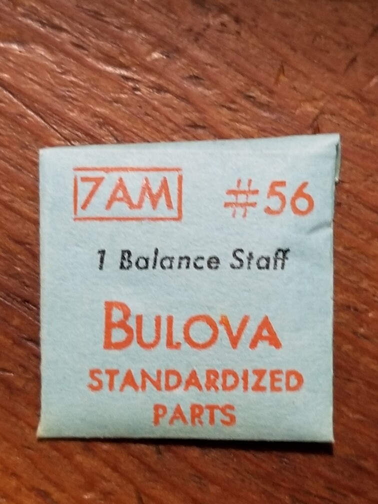 Bulova 7AM #56 Balance Staff NOS
