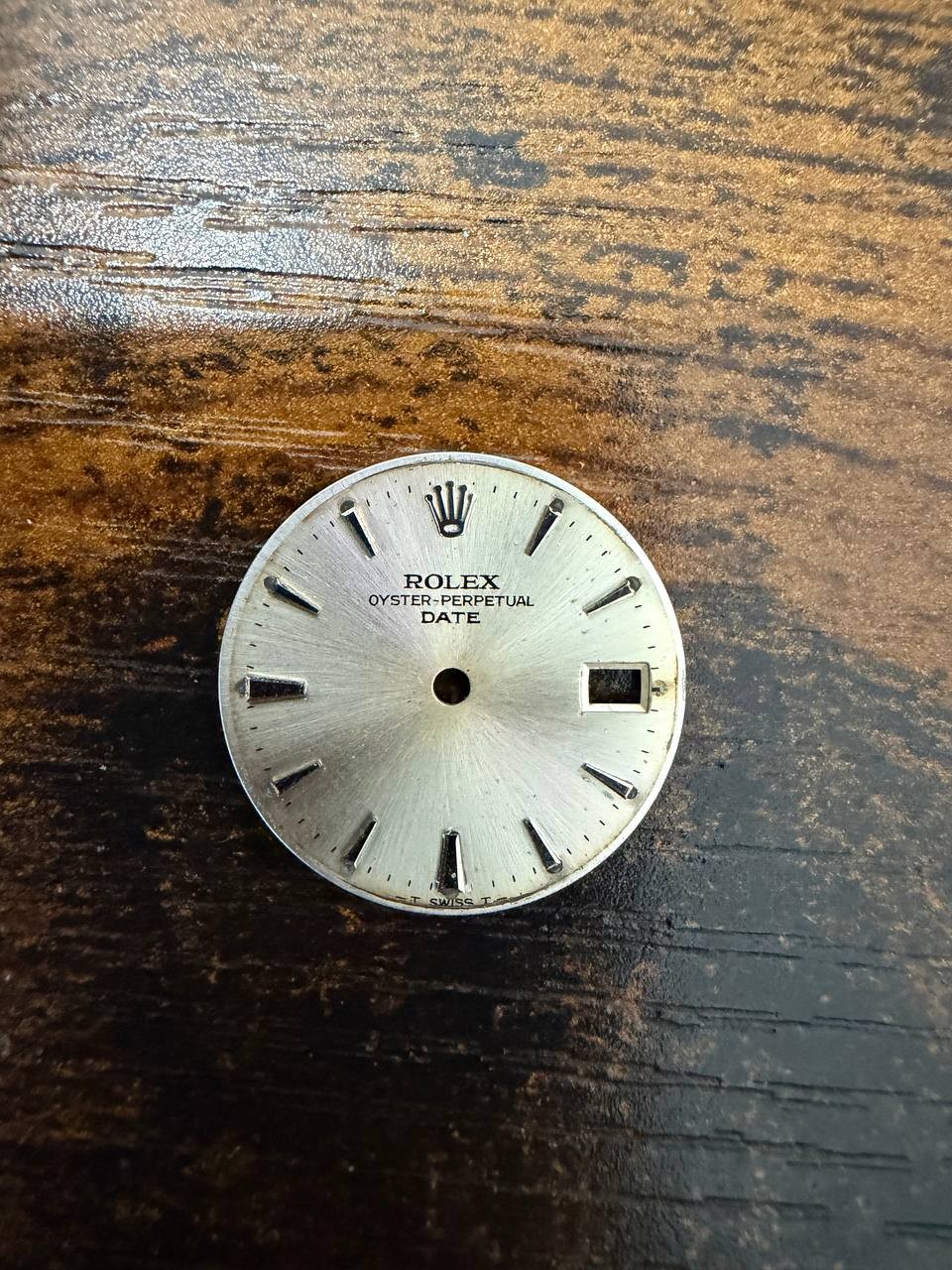ROLEX LADIES OYSTER PERPETUAL DATE 6517 6516 6519 SILVER STICK DIAL USED COND