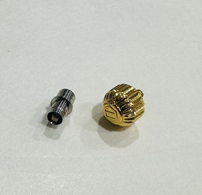 Generic 5.2mm Yellow Crown & Tube To Fit Tag Heuer Professional WG1122-0 Watch