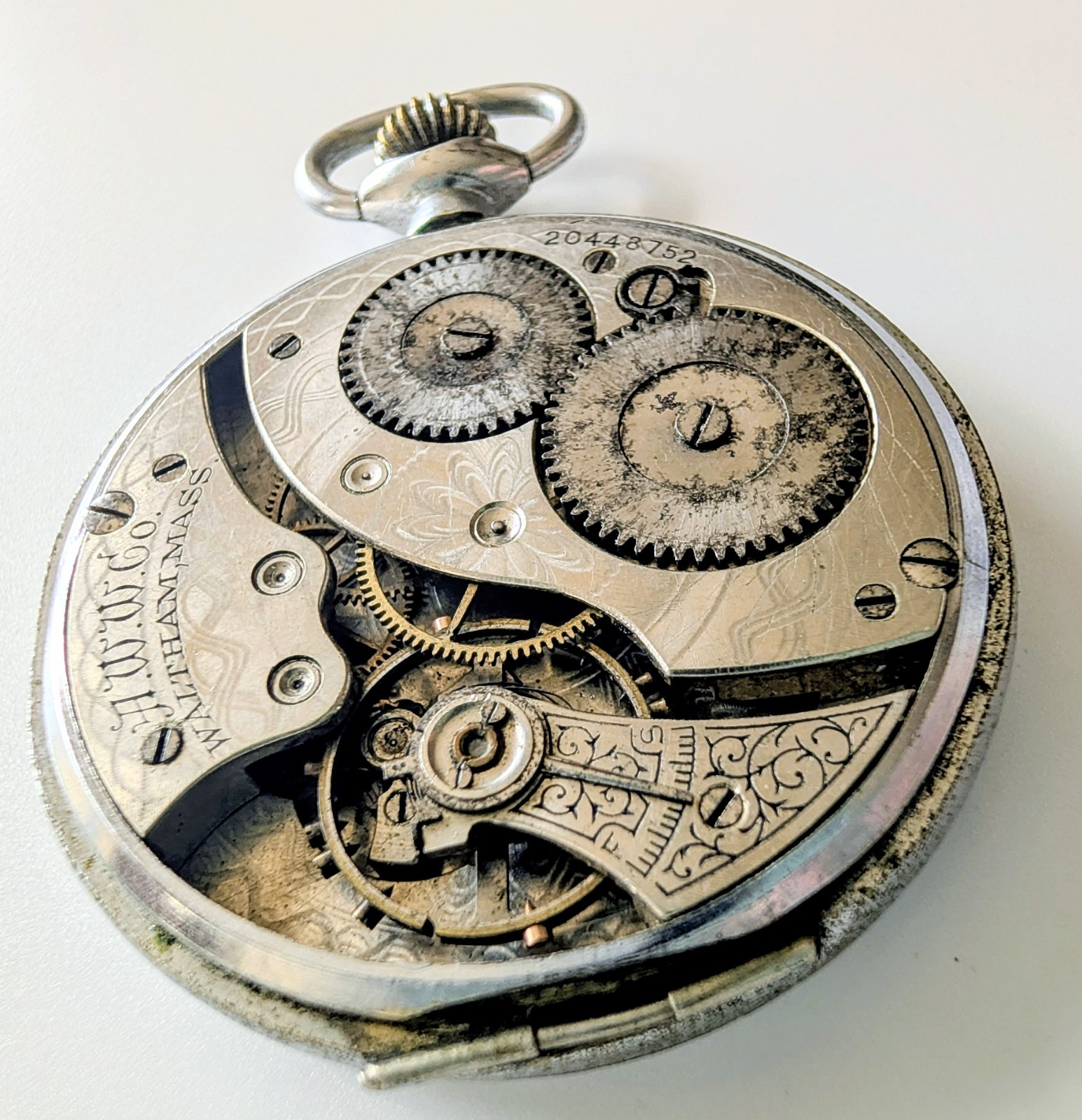 1915 Waltham Pocket Watch Movement 7J Grade 210 Model 1894 16s