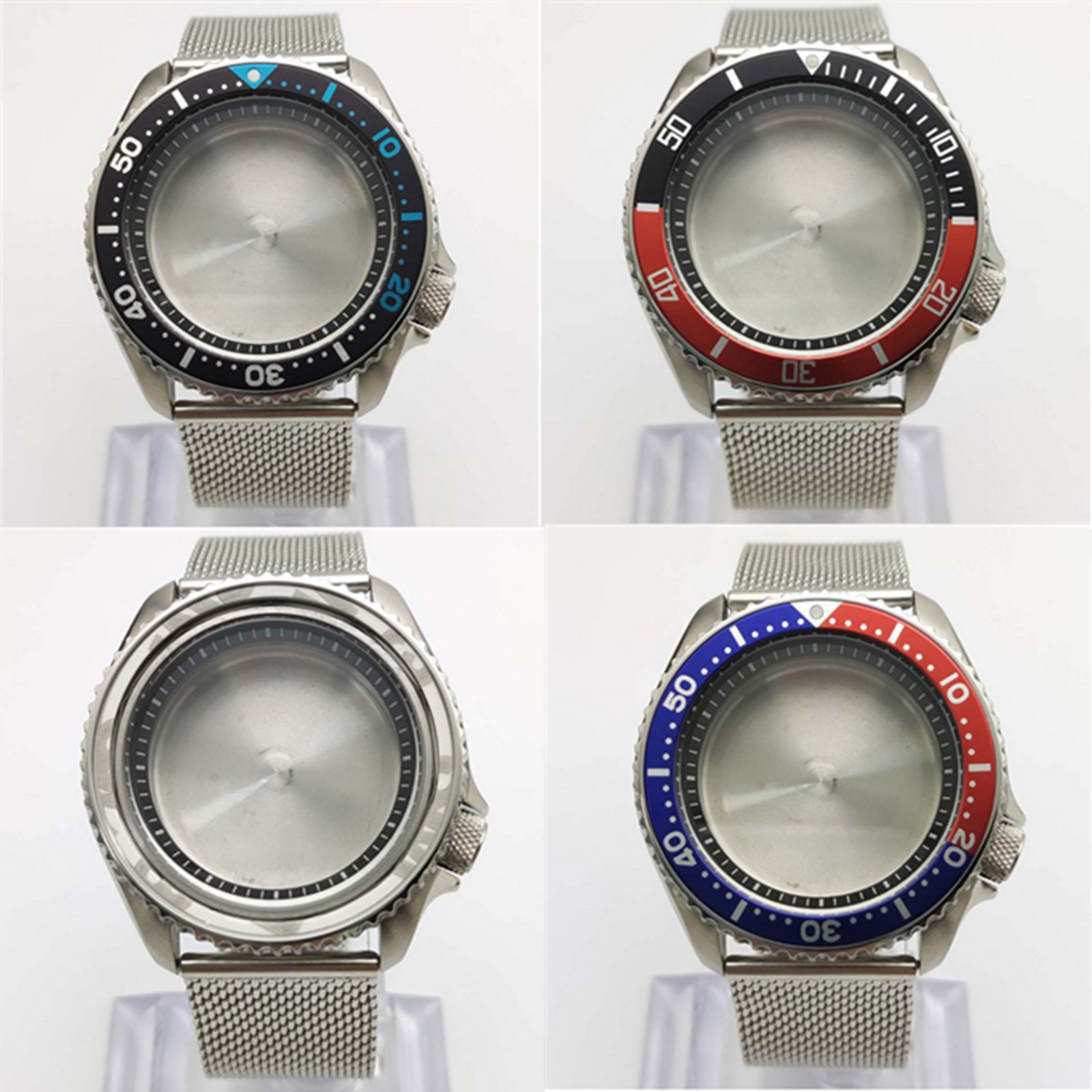 42MM Stainless Steel Watch Case Ceramic Bezel Watch Strap for NH35/NH36 Movement