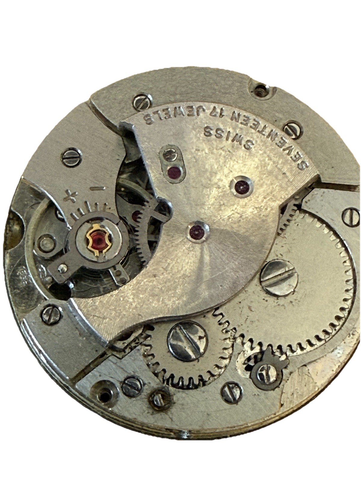 Vintage Favico 17 Jewels Incabloc ST1686 Watch Dial Movement Parts Not Running