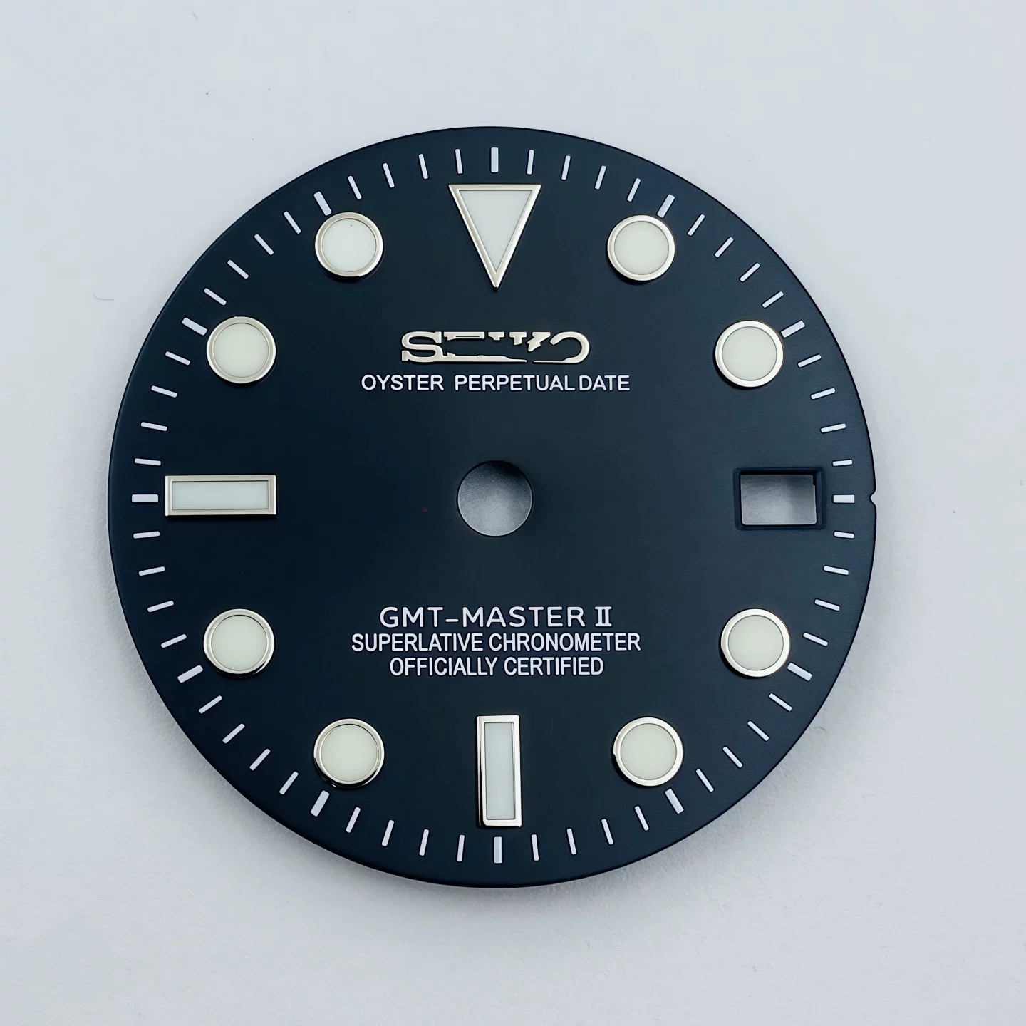 28.5mm GMT Master Watch Dial Ice Blue/Green Lume For NH34 Movement Watch Parts