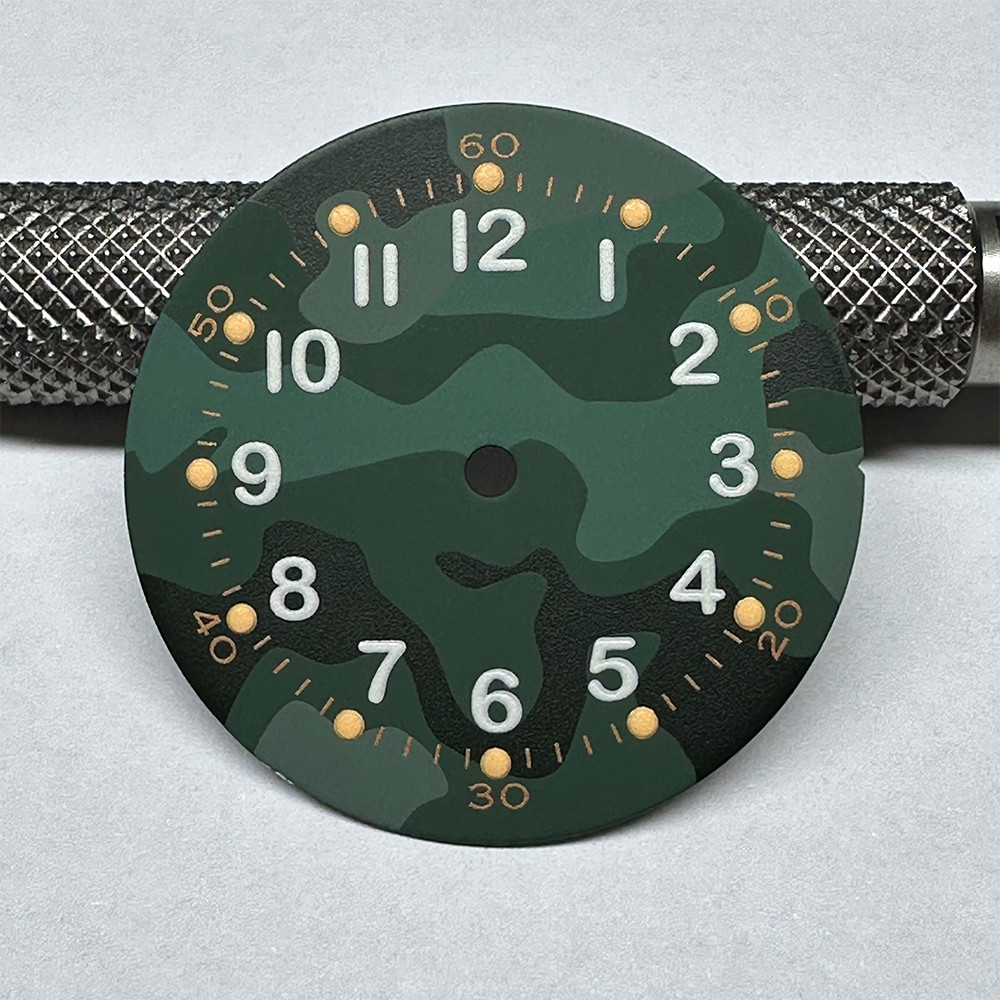 Camouflage Dial 28.5mm NH35 Dial C3 Advanced Lume Fits NH35 Movement Watch Dial