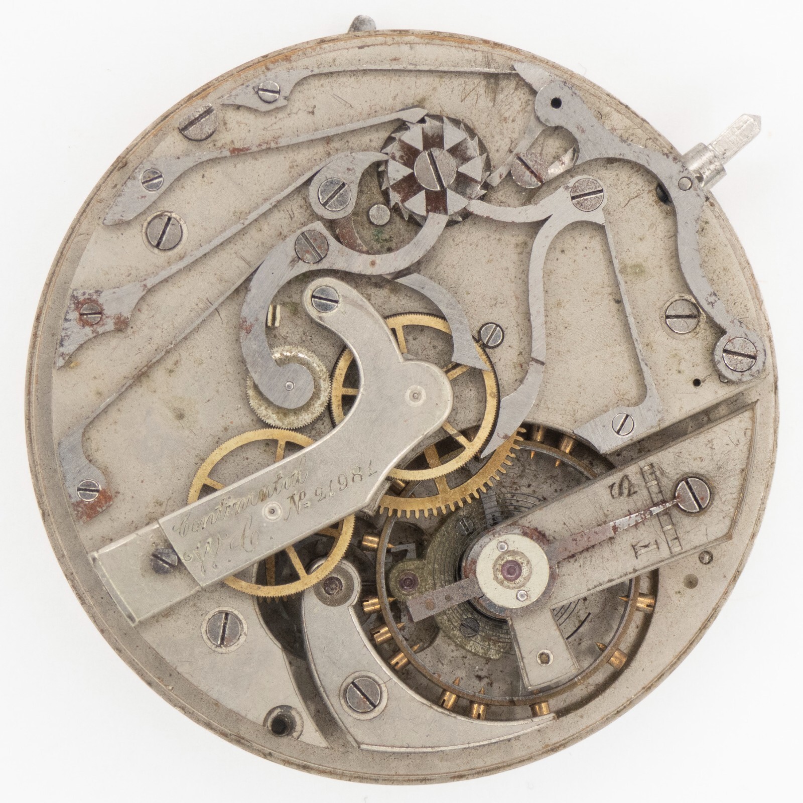 Continental 45.8 x 12.2 mm Lever-Set Chronograph Antique Pocket Watch Movement