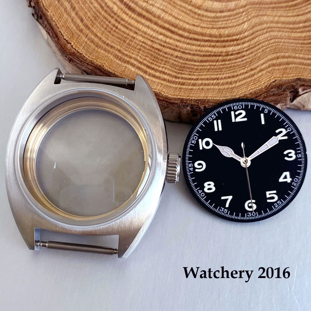 36mm Double Domed Sapphire Crystal Glass Watch Case Dial Set Fit NH35/PT/Miyota
