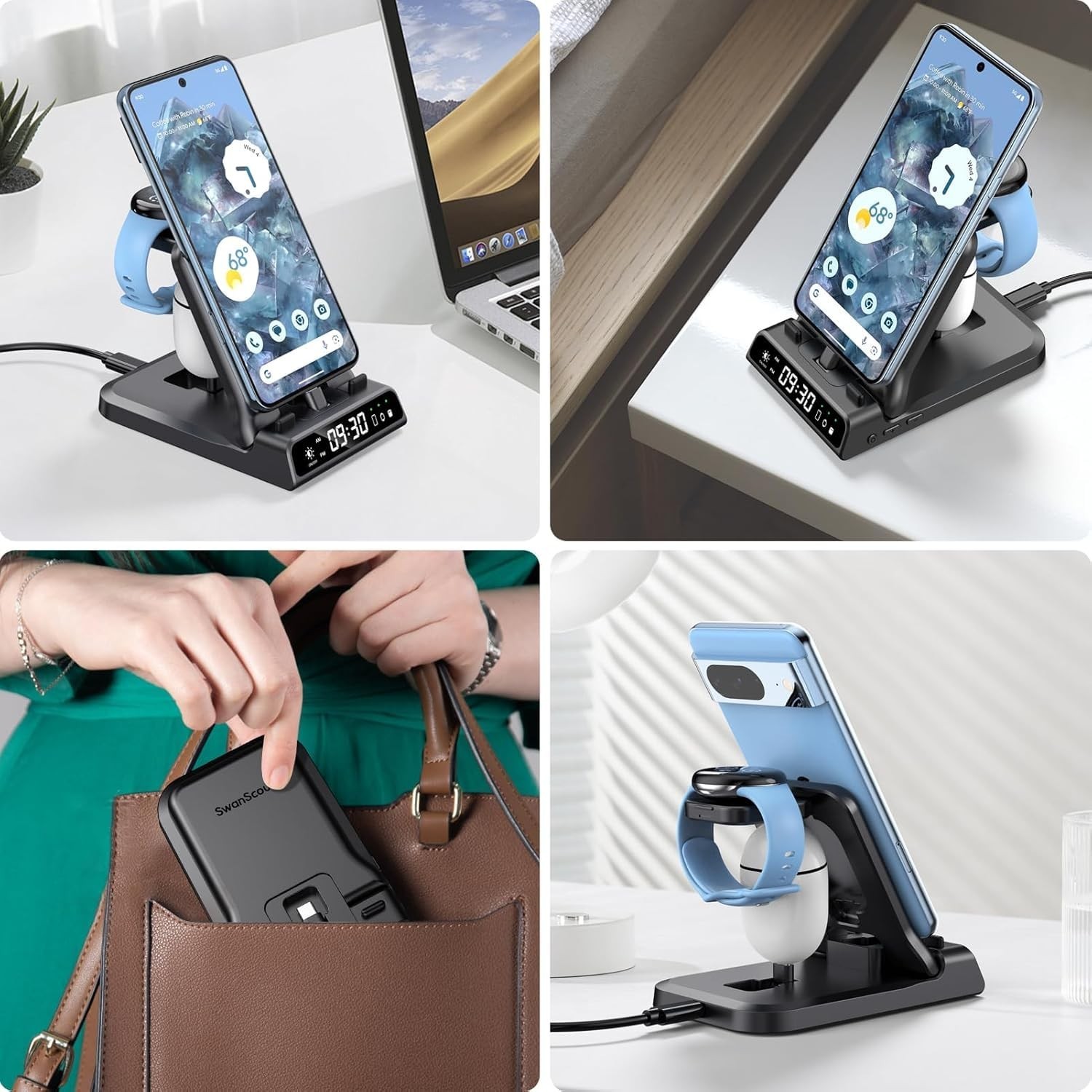 3 in 1 Charging Station for Google Pixel Watch 3/2, 25W Super Fast Wired USB …