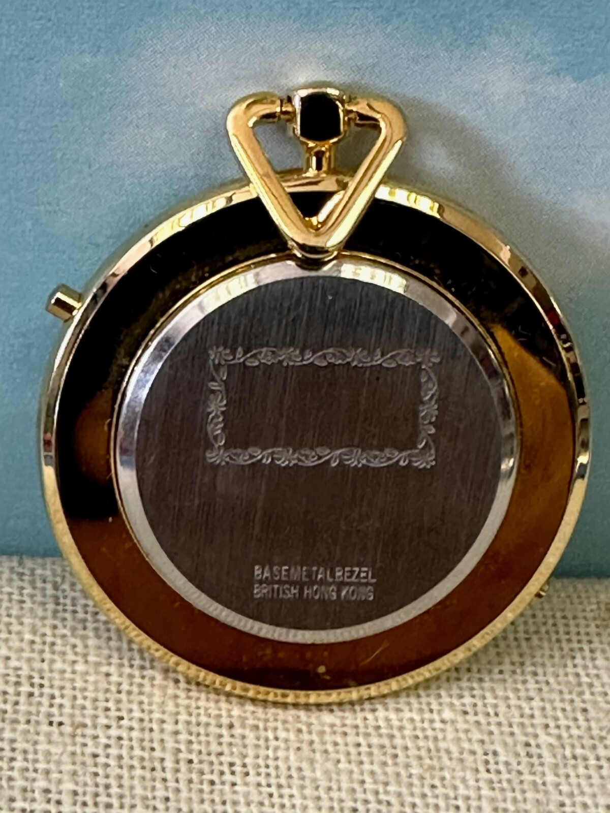 GOLD-TONE Vintage COMPU CHRON Red Led POCKET WATCH CASE New Old Stock RARE Mint