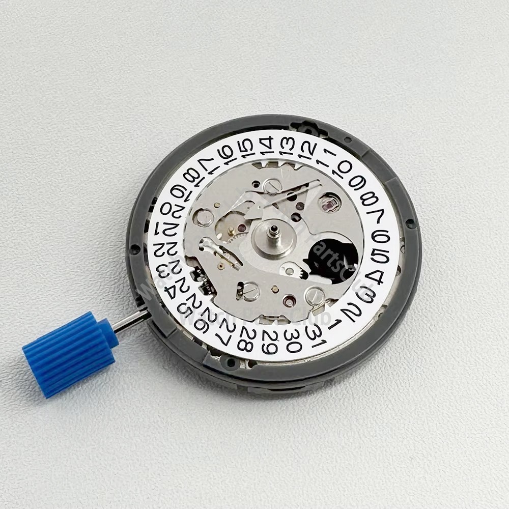 NH35 NH35A Automatic Mechanical Movement White Datewheel Black Text Crown at 3.0