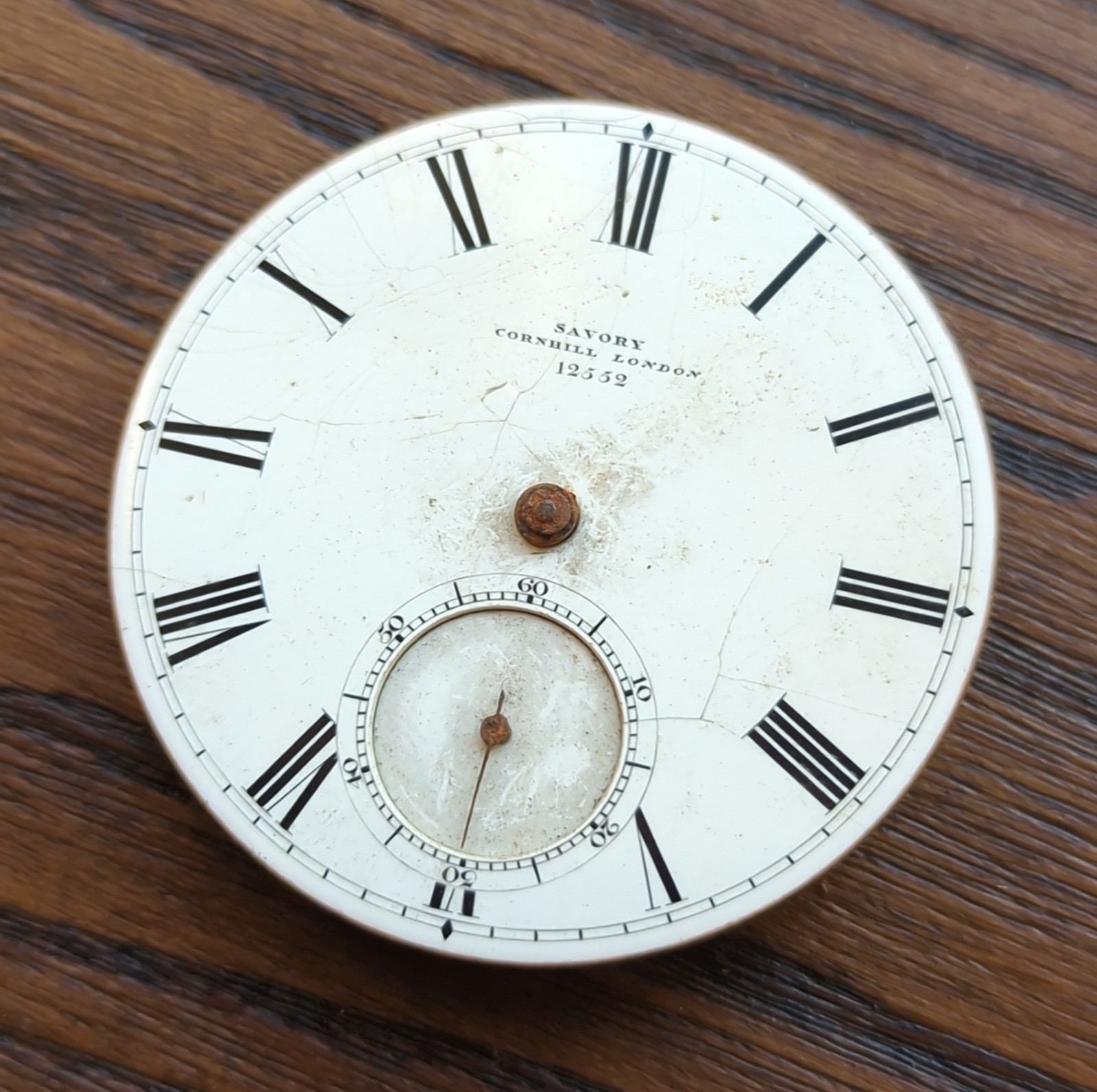 Savory & Sons Cornhill London Fusee Pocket Watch Movement Ticking & Stops (BT65)