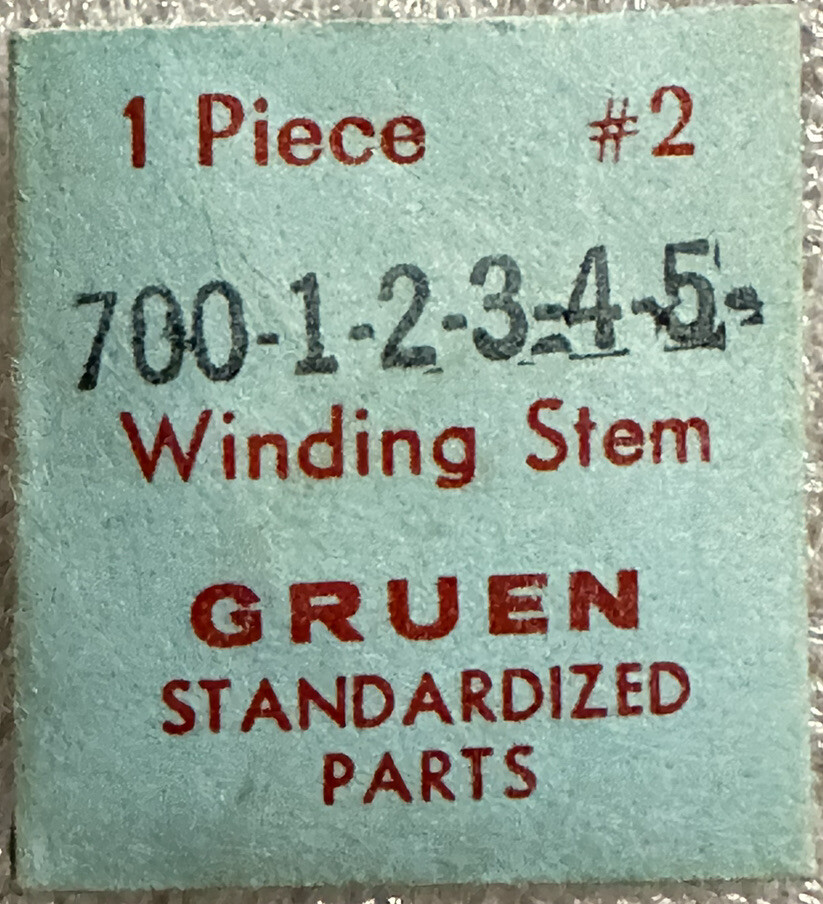 Gruen #2 EB401 CAL700-1-2-3-4-5 WINDING STEM FACTORY NOS Jeweler Watch Part WP1