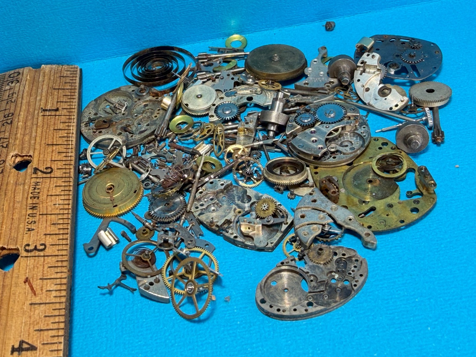 49 Grams VTG Watch Parts Steampunk Wheels Gear Movements Watchmakers Art Lot E