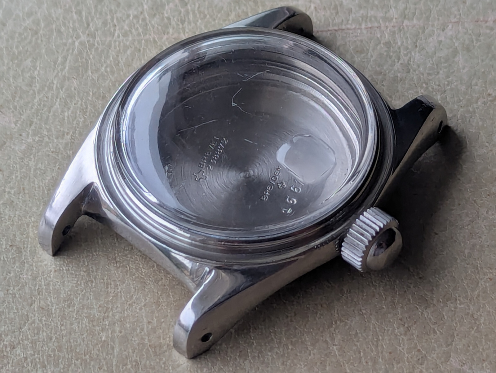Vintage 1960’s Titus Calypsomatic 7085 ‘Big Crown’ Diver CASE/CROWN/CRYSTAL ONLY