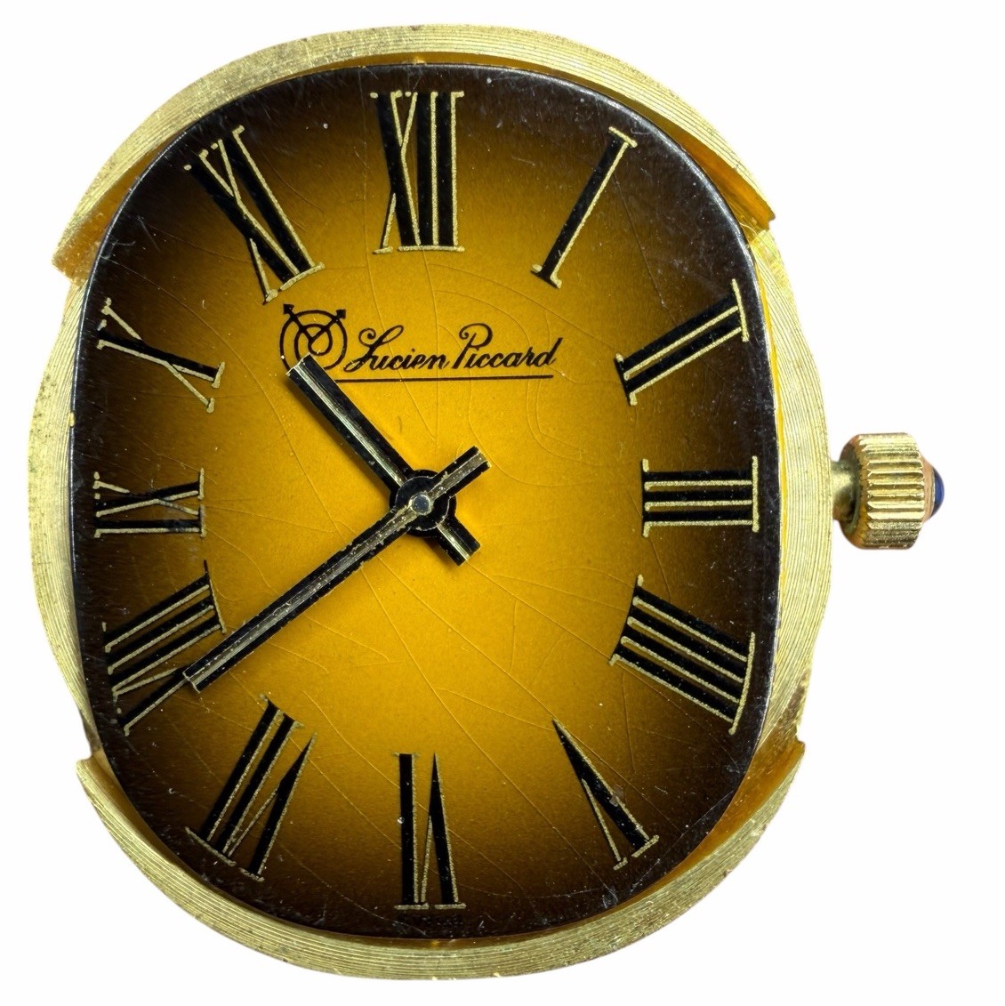 RARE Lucien Picard Ombré Dial 49B Movement And Dial From Gold Watch RUNS