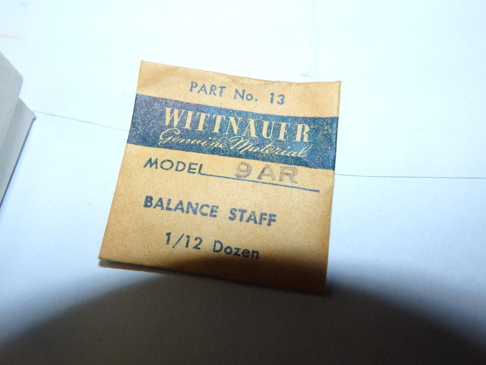 Wittnauer 9AR Balance Staff x 1 Watch Material Part No. 13 NOS VTG