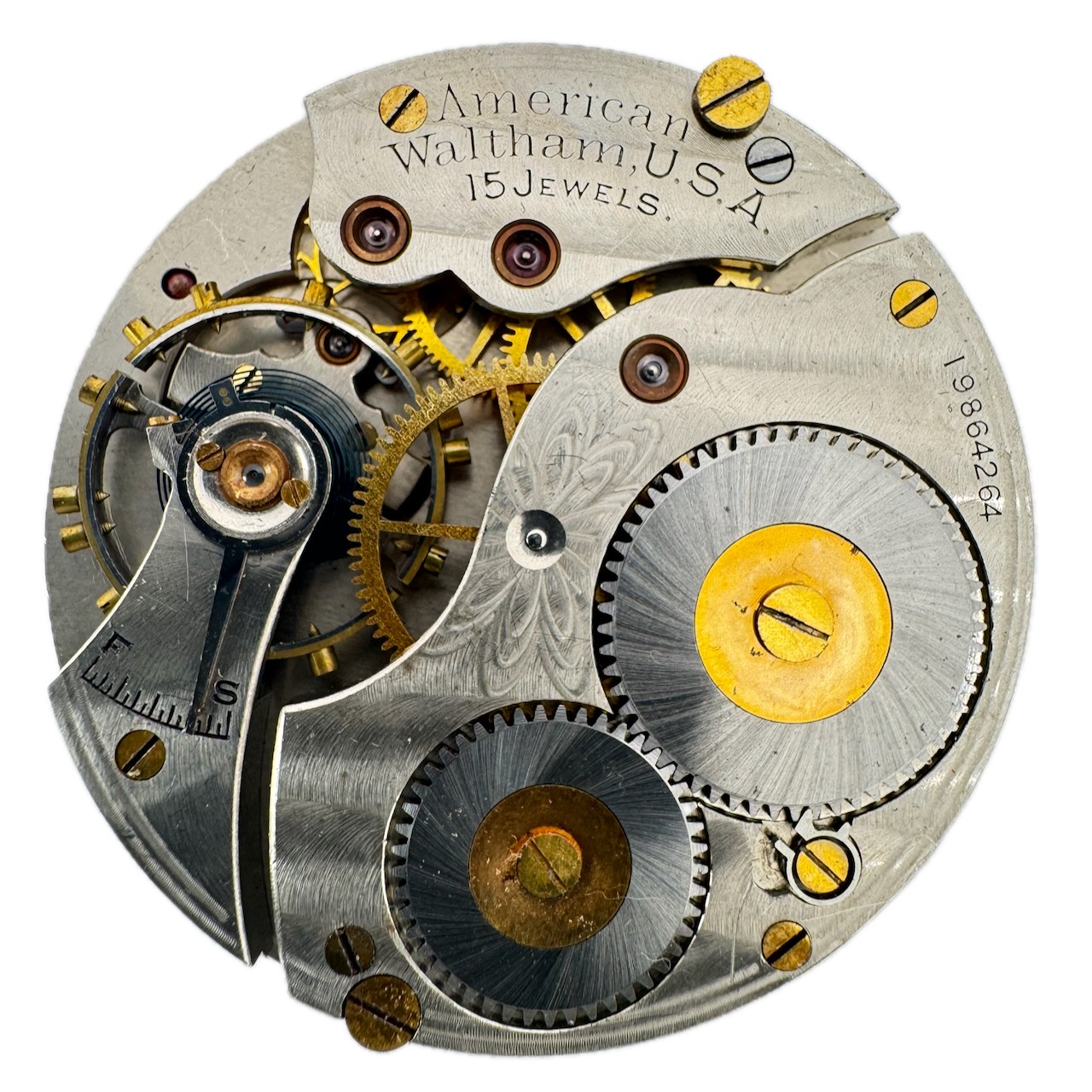 Antique 17s 1914 Waltham Equity Mechanical Openface Pocketwatch Mov’t No. 611