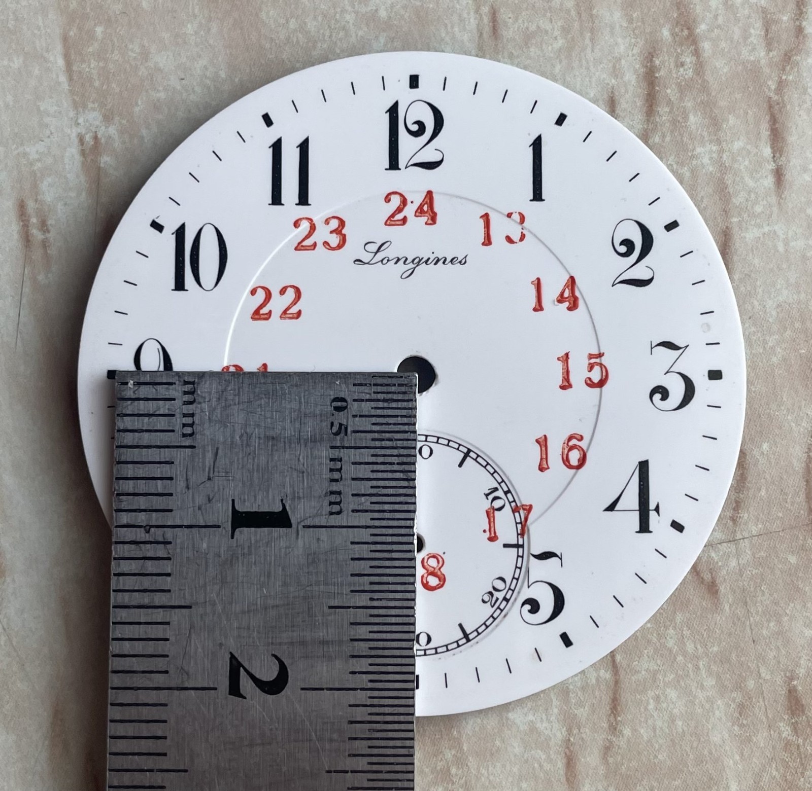 Vintage Longines Pocket Watch Set Porcelain Dial and Hands