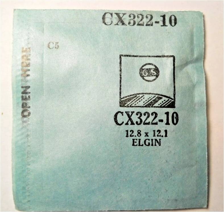 GS CX322-10 Watch Crystal Fit Elgin 5025 – 12.8 x 12.1 mm – Replacement / Repair