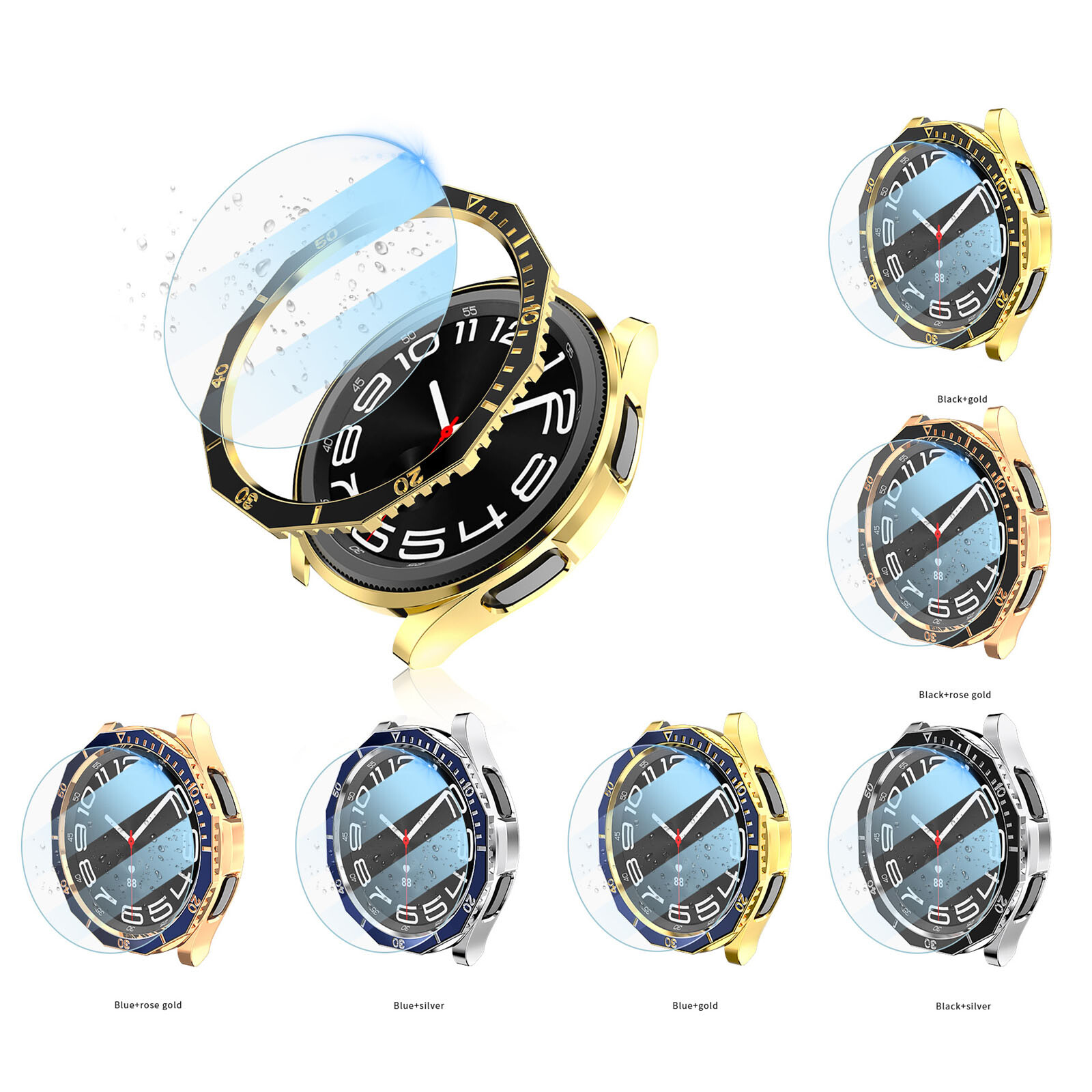 Protective Case with Tempered Film for Samsung Galaxy Watch6 Classic R950/R960