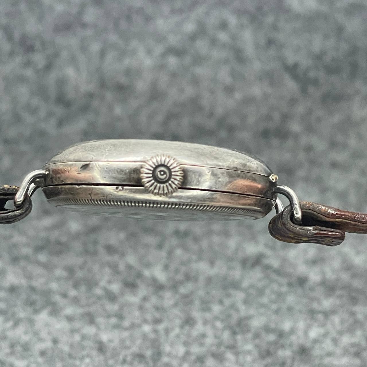 RARE 0.925 SILVER HALF HUNTER BUTTON CASE SWISS WATCH X REPAIR/PARTS FROM 1920