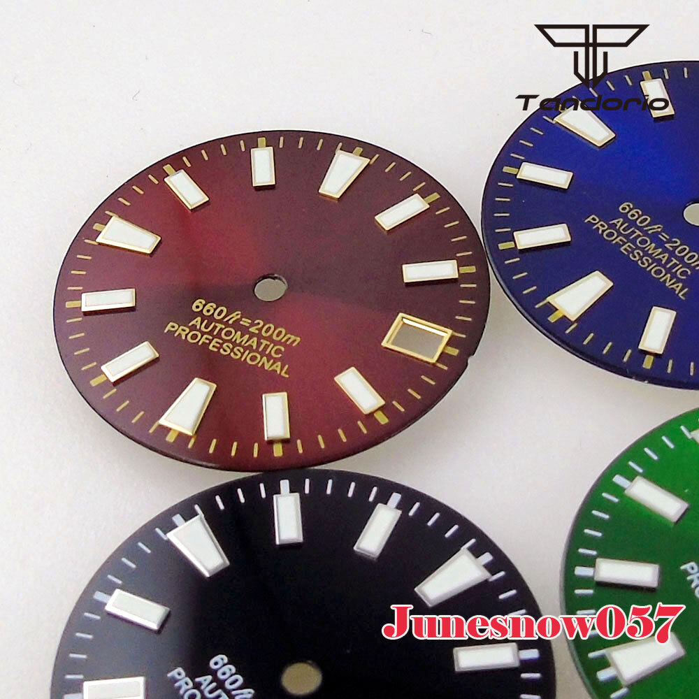 28.5mm Black/Blue/Green/Purple Sunburst Men Watch Dial Fit NH35A NH36A Movement