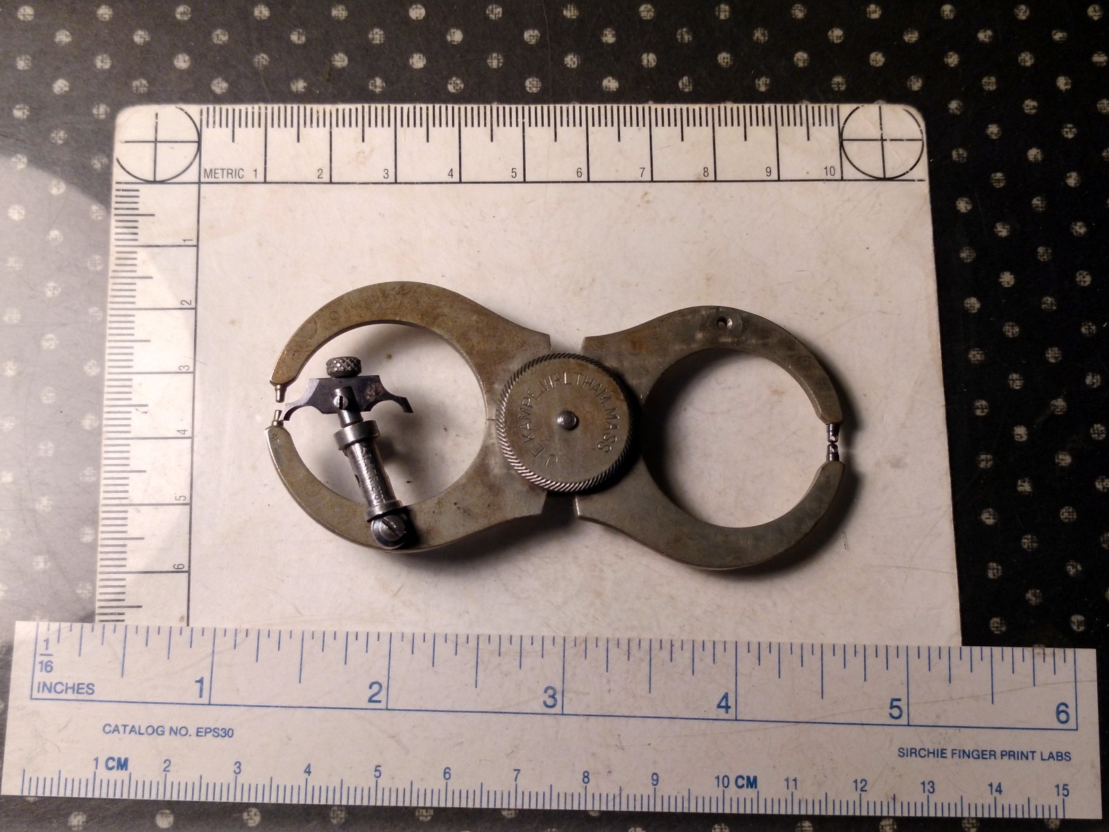 Antique Pocket Watch / Wristwatch Repair Tool: Truing Caliper JE Kmpe, Waltham