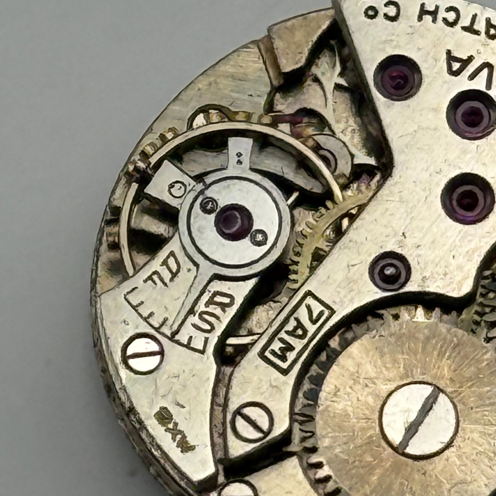Bulova 7AM Watch Movement Running Swiss 17Jewels Manual Wind Parts Repair 17.1mm