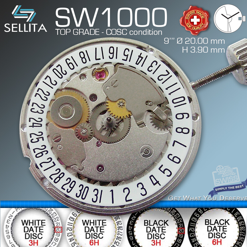 MOVEMENT AUTOMATIC SELLITA SW1000-1, TOP GRADE, COSC qualified Ø 20 mm, 9”’