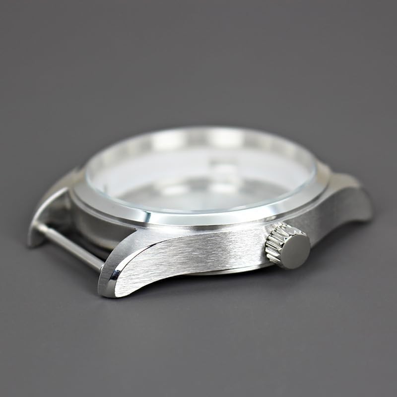 40MM Waterproof Watch Case with Silver Finish for Automatic Movements
