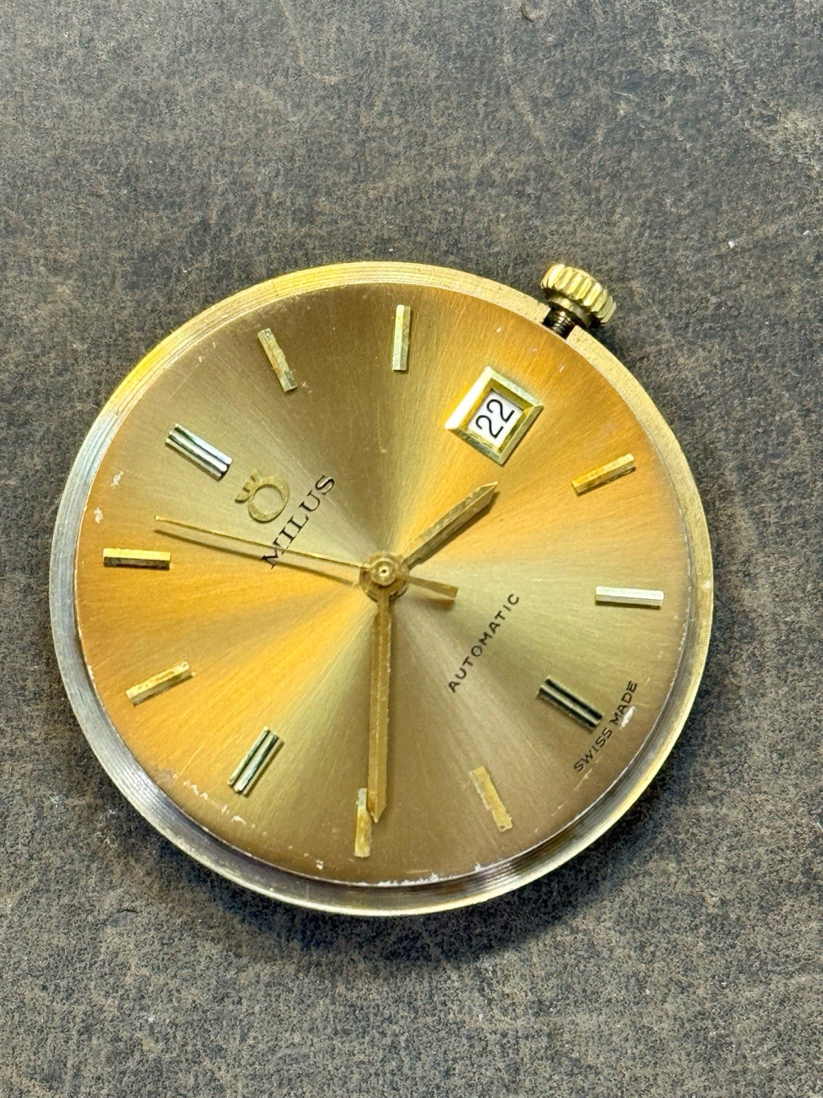 Vintage Milus Automatic Cal 522 Wrist Watch Movement Parts Working