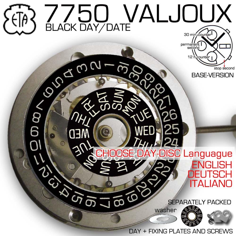 MOVEMENT WERK ETA VALJOUX 7750, AUTOMATIC, ELABORE, Côte de Genève Rotor
