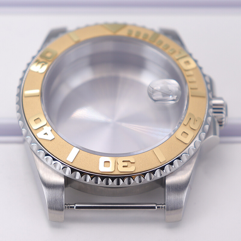 40mm Watch Case protruding Ceramic Ring Sapphire Glass Exhibition back For NH35
