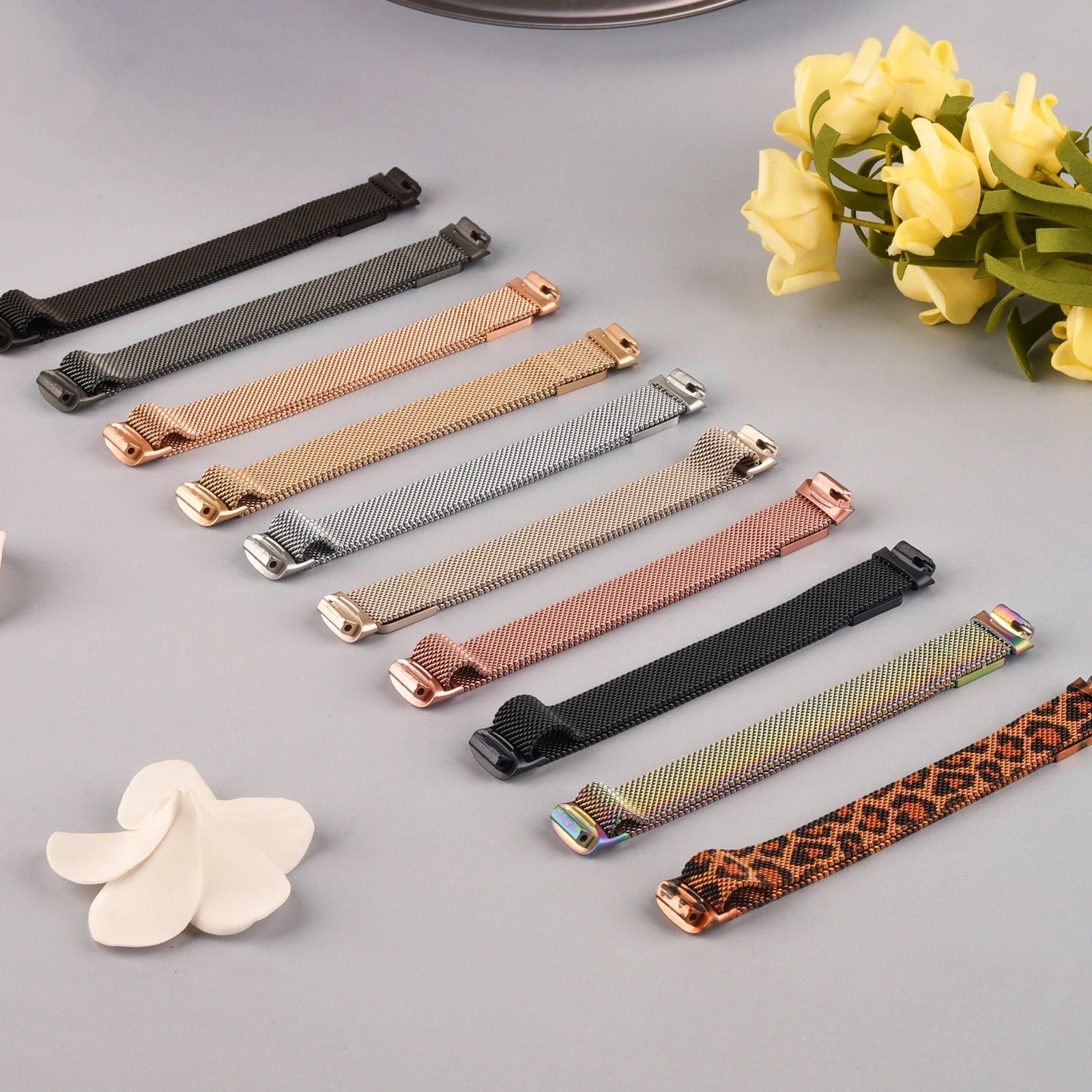 Magnetic Stainless Steel Band for Fitbit Inspire 3 Metal Mesh Watch Strap