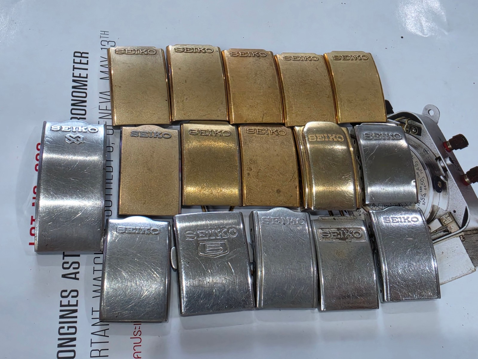 Lot Clasp Vintage Seiko SQ Gold and Silver Stainlesss Steel for parts.