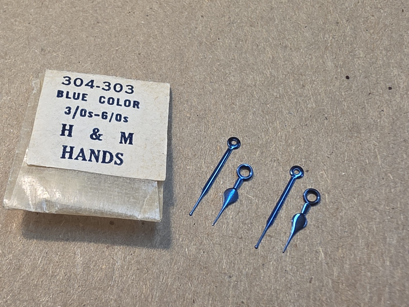 2 Sets Of Factory NOS Waltham 3/0-6/0 Heavy Blue Spade Hour/Minute Hands-135/75