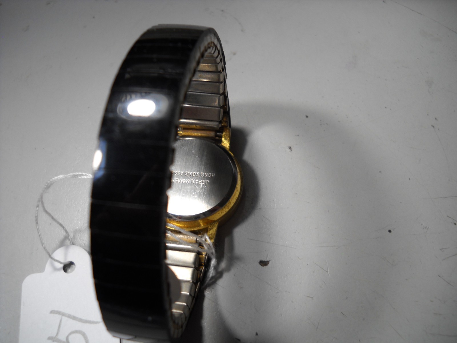 851L Vintage women Japan wristwatch black dial & 11mm black onyx statch band