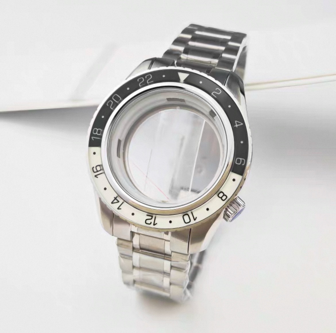 NH34 Case 44mm GS Tai Chi Circle Sapphire Case BGW9 Lume for NH35/NH34 Movements