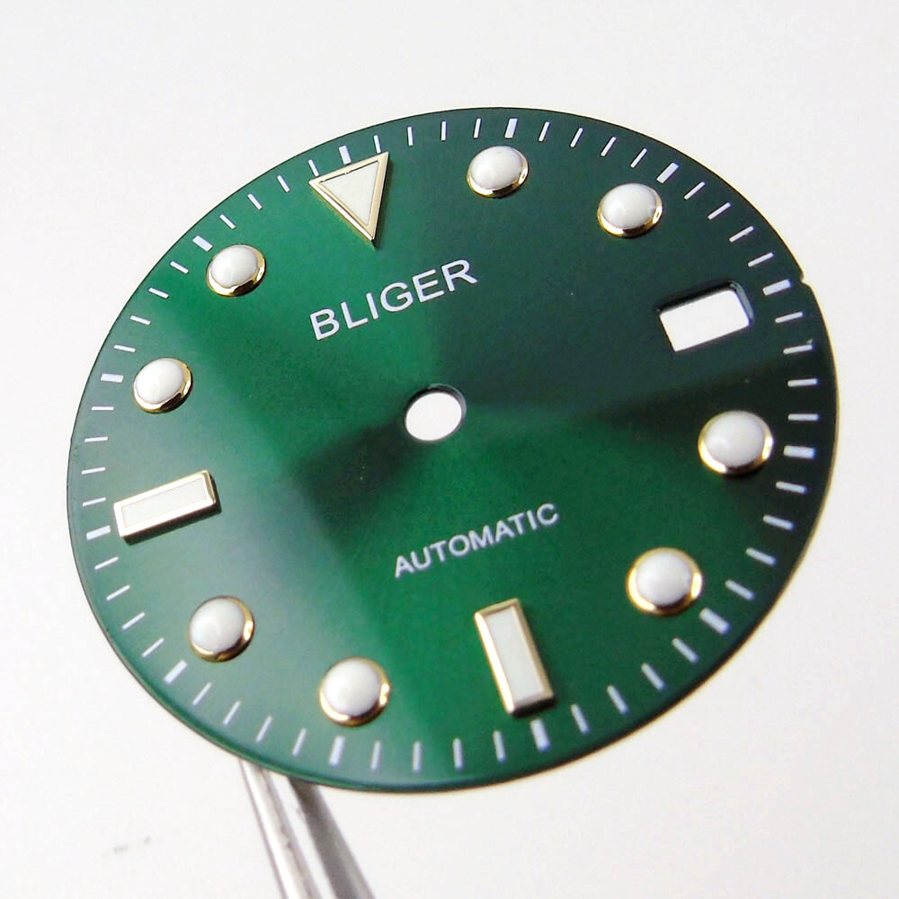 28.5mm Green Bliger Luminous Watch Dial Hand For NH35 NH36 MIYOTA ETA Movement
