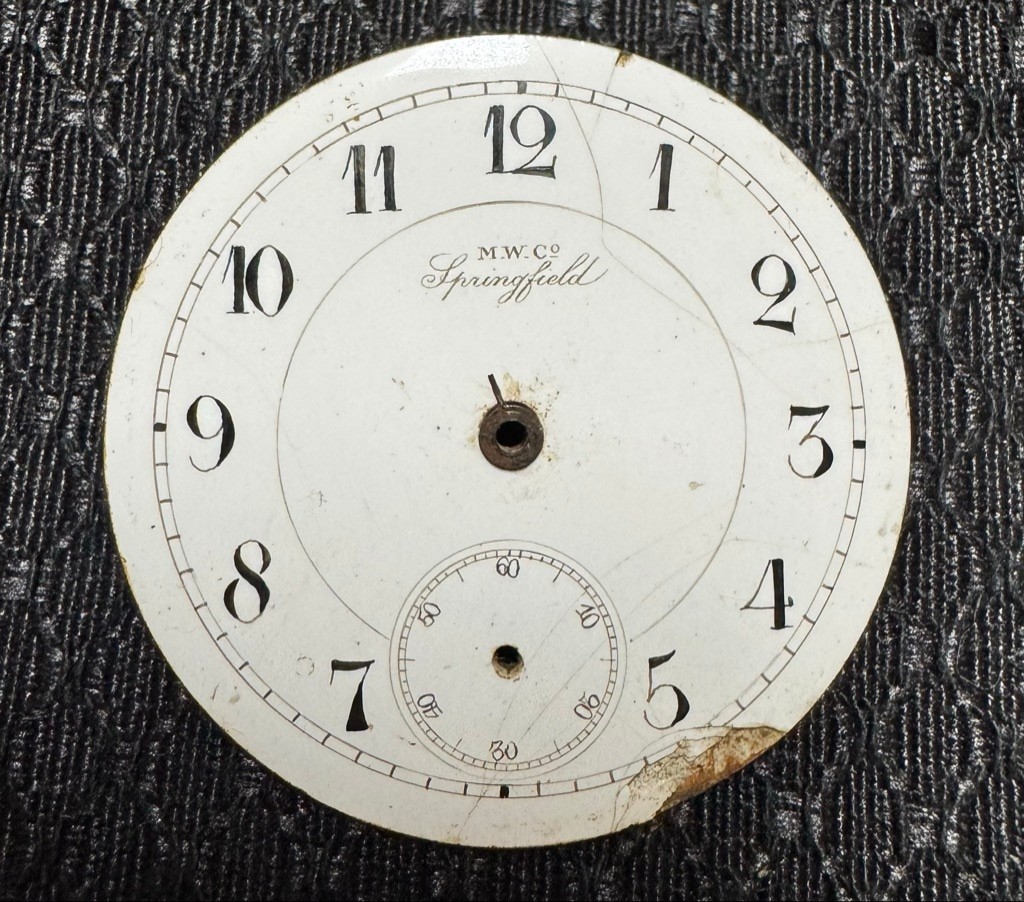 Springfield Watch Co. /M.W.Co Porcelain Enamel 18s Pocket watch Dial