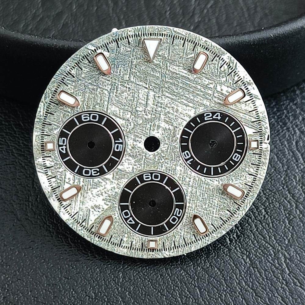 29mm Multi-Functional Watch Dial No Logo Green Luminous for Vk63 Movement parts